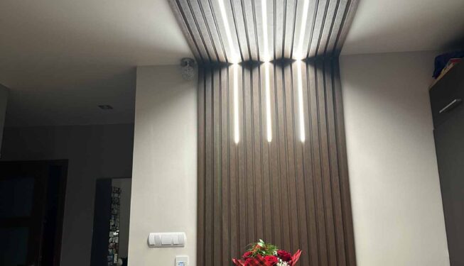 Lamele elewacyjne dekoracyjne w pomieszczeniu - Realizacja 434